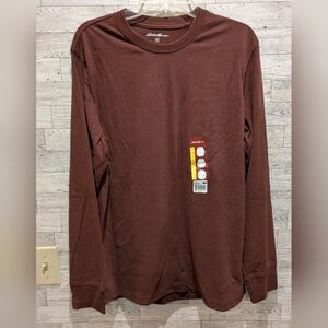 Eddie Bauer Men's Chocolate Long Sleeve Tee Size Medium